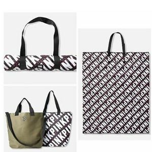 VS PINK Cooler Olive Tote + Outdoor blanket